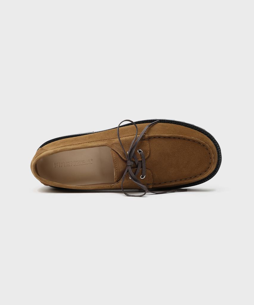 Firenze Atelier [Vibram] Standard Casual Sole Boat Shoes 5099 [Mid Brown Suede]