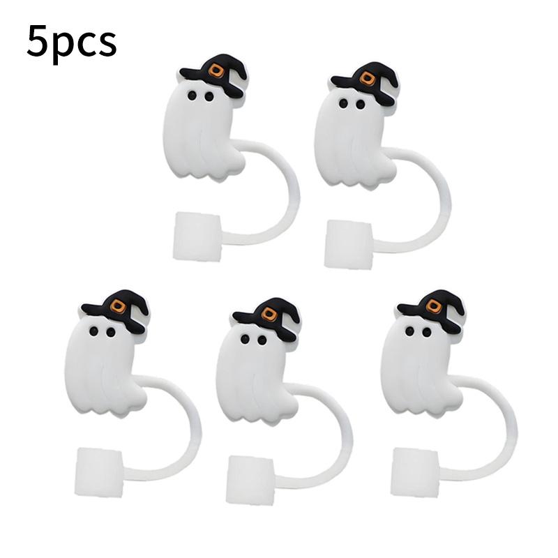 For Stanley Cup Accessories 2x Halloween Cute Ghost Dustproof Straw Toppers Parties For 10mm Drinking Straw Tips Lids Reusable