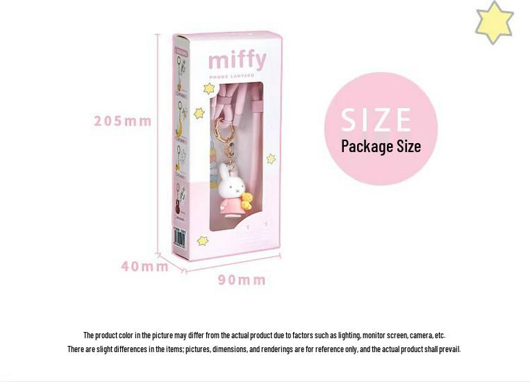 Miffy Rabbit Silicone Lanyard & Pendant - Phone, Bag, Camera, Wrist Strap with Little Bear Charm