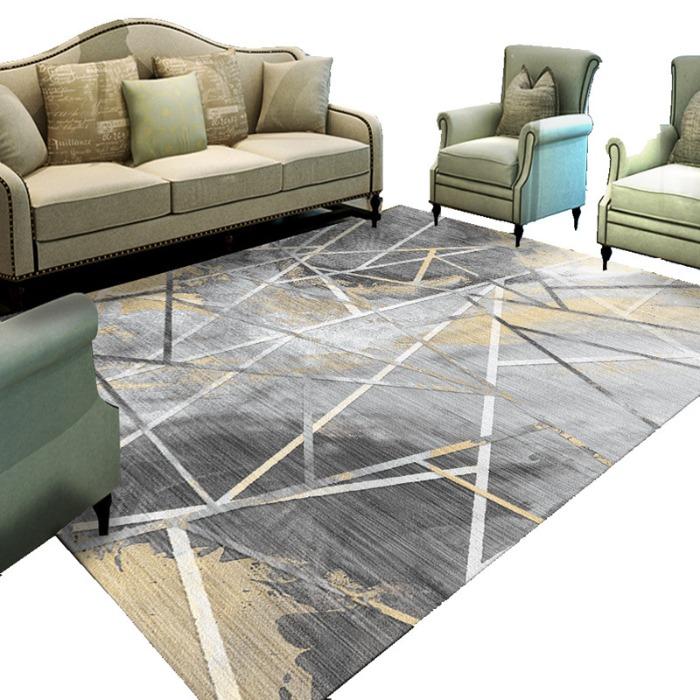 Modern Splicing Living Room Bedroom Bed Carpet Geometric Coffee Table Dressing Room Carpet