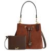 Coach Rowan 23 Wildleder Kordelzug Beuteltasche Damen Handtaschen Braun CCC78-IME0S