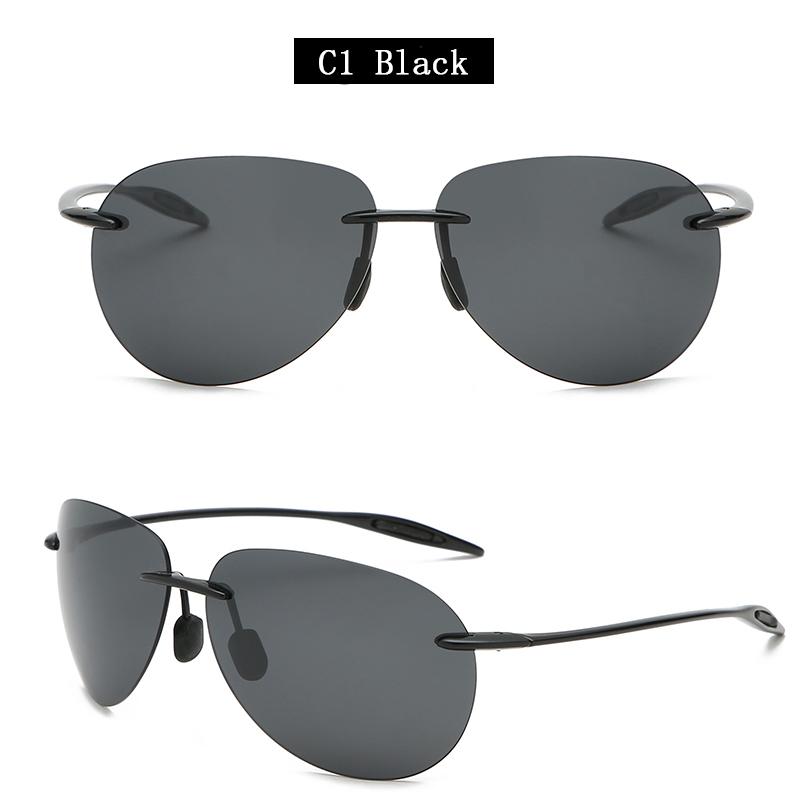 

Men Polarized Sunglasses Classic UV400 Driving Sports Unbreakable Rimless Oval Male Women TR90 Frame Outdoor Fishing Eyewear