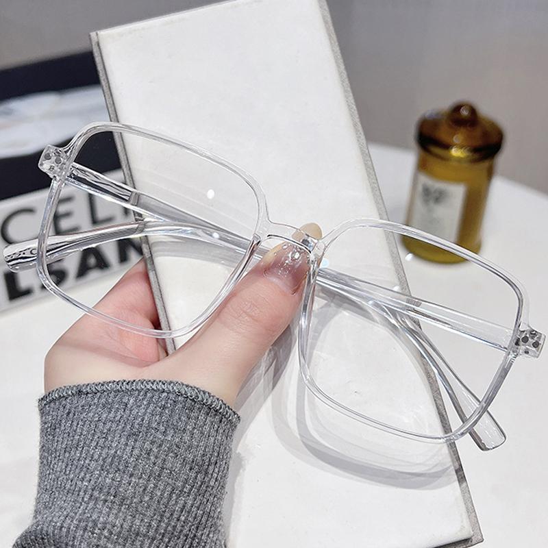 Anti Blue Light Glasses Women Men Vintage Eyeglass Woman Frame Square Glasses Oversized Big Size Lenses Blocking Eyeglasses