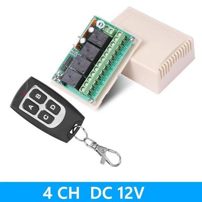 433Mhz RF Remote Control Circuit Universal Wireless Switch DC 6V 12V 4CH Rf Relay Receiver and Keyfob Transmitter for Garage