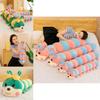 Cute Cartoon Bow Caterpillar Plush Doll Toy With Sequins For Kids Bed Decor