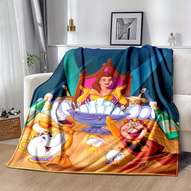 1pc, Beauty and the Beast Belle Birthday Party Scene Throw Blanket Home Decor, Couch Cover, Outdoor Blanket, Gift, Flannel Blanket for Bedroom