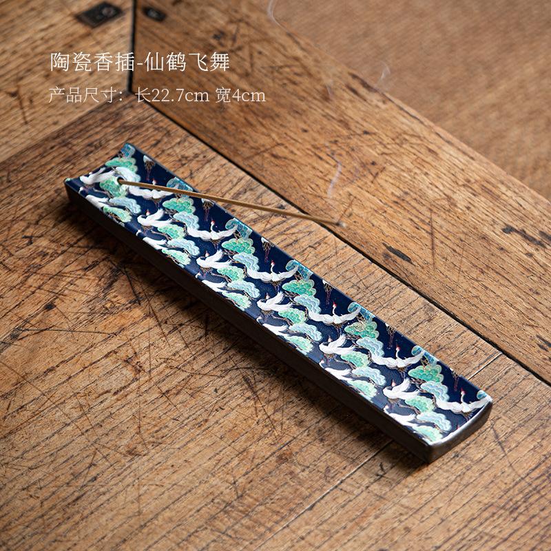 New Antique Chinese Enamel Ceramic Line Incense Home Indoor Incense Holder Decoration Incense Insert Tool Supplies 2025 New