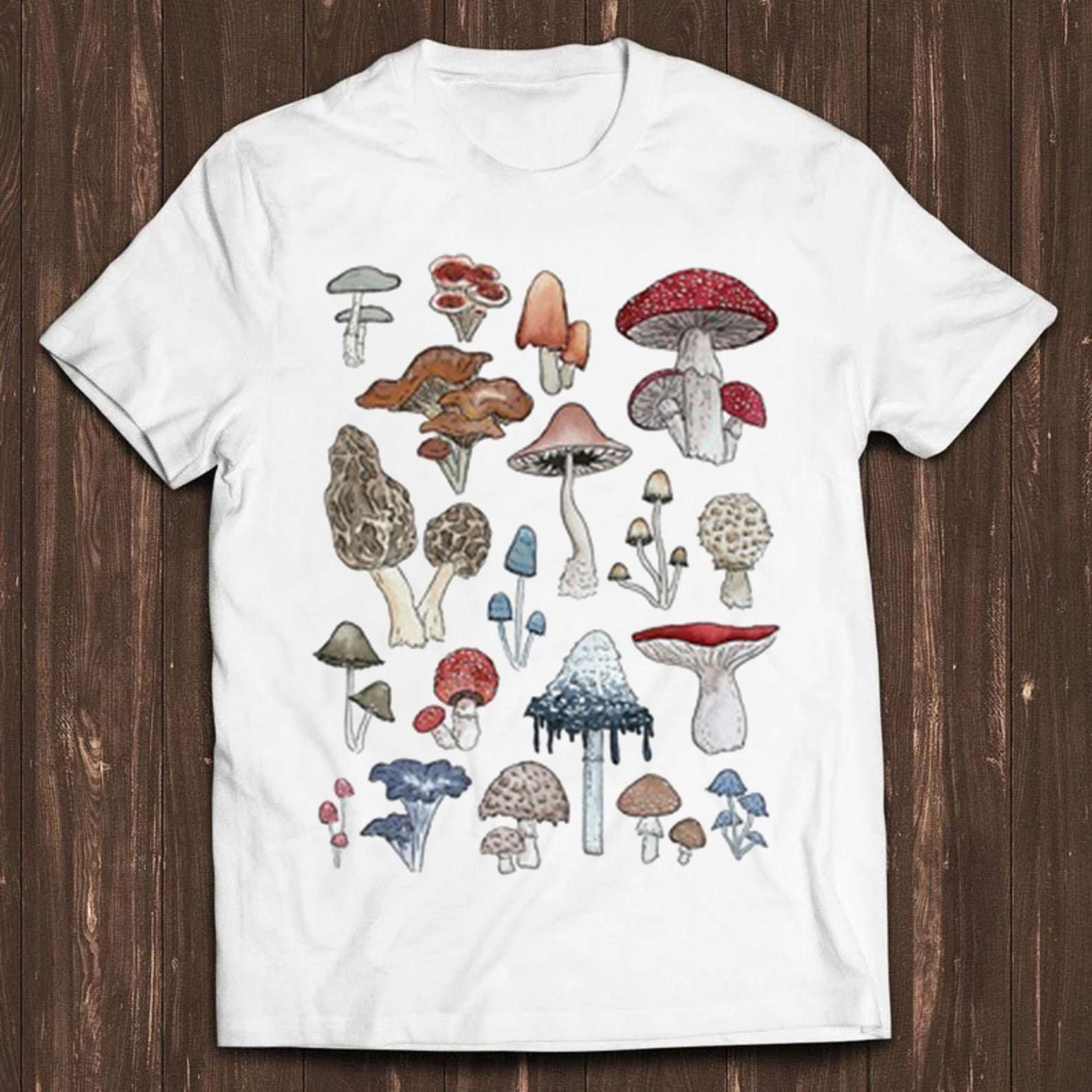 Wild Mushroom T Shirt British Wild Mushrooms Cool Gift Tee C394 S