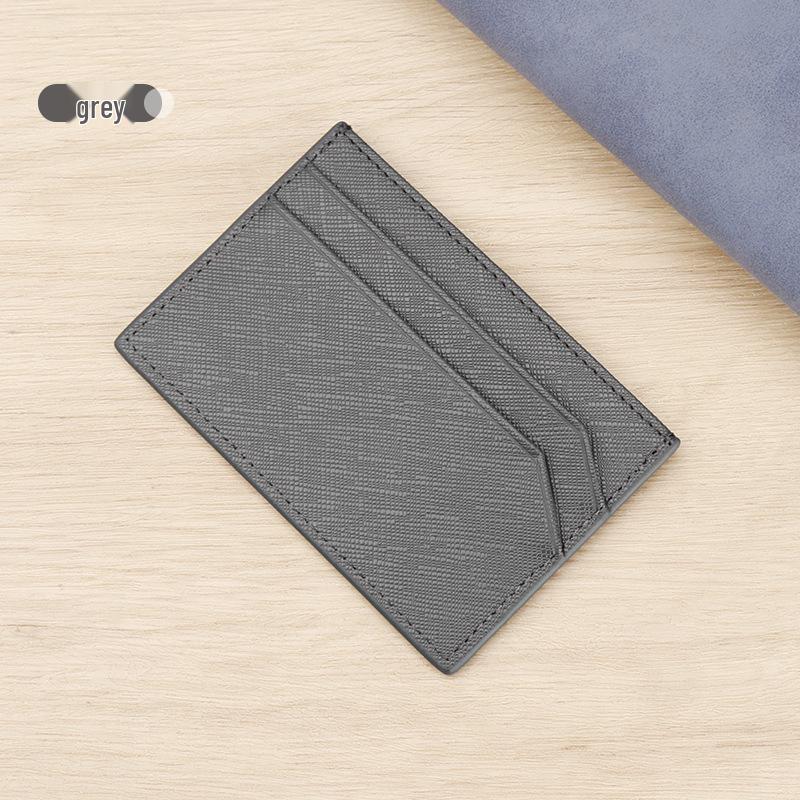 

Визитница из коровьей кожи с тиснением - Слип для бизнес- и членских карт 8139 серый