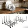 Stainless Steel Dish Rack - Adjustable Kitchen Drainer, Foldable Utensil Holder for Dishes, Cups, Pots & Lids | Space Saving