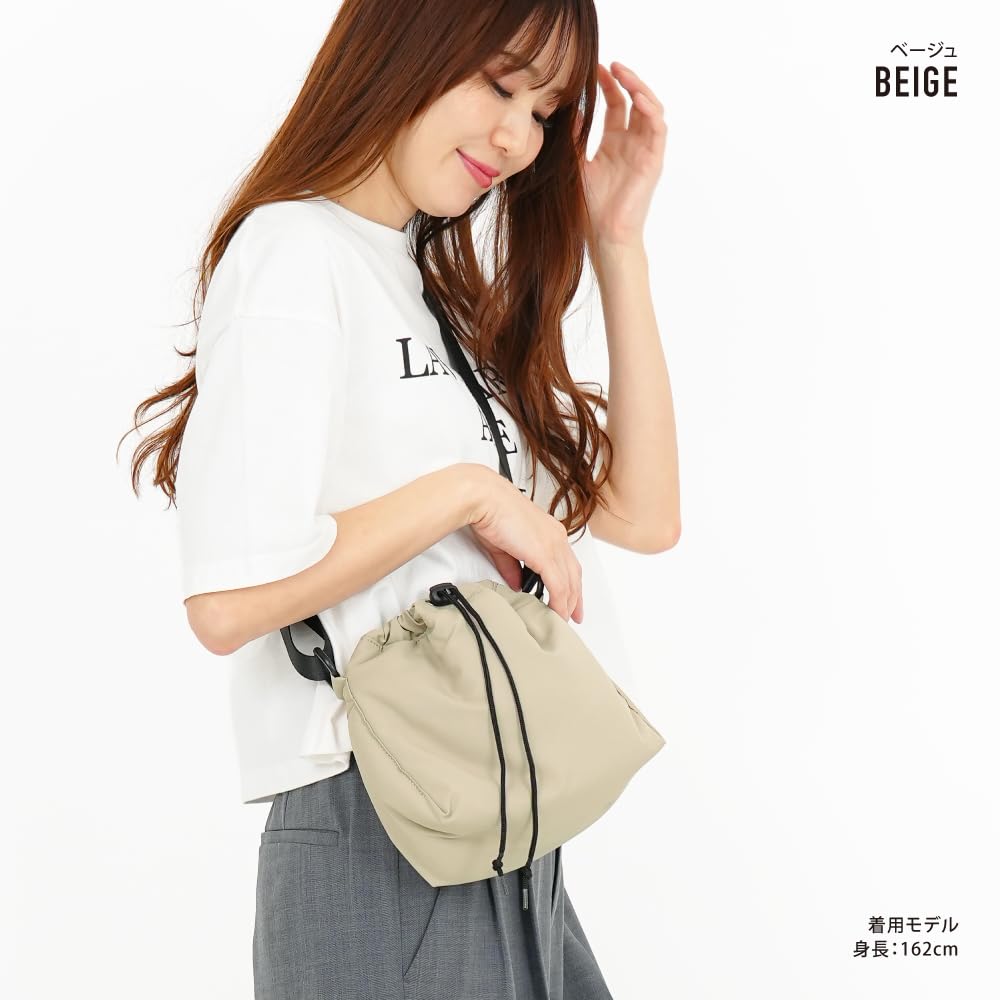Aventura Soft Drawstring Shoulder Bag SFS-30727, Beige
