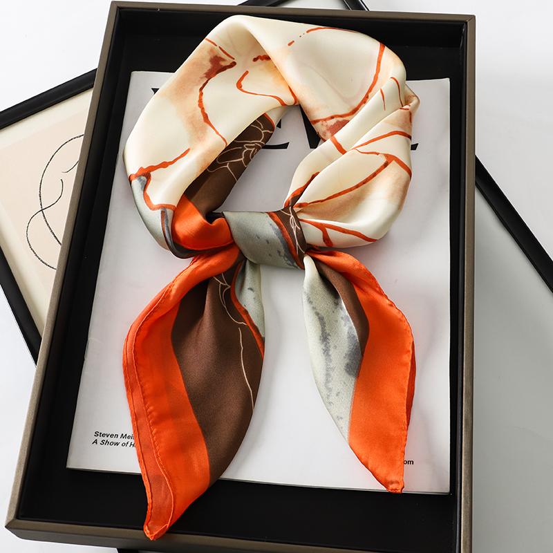 Luxury Design 70*70cm Horse Print Silk Square Scarf Women Soft Satin Hairband Neckerchief Office Hijab Headband Foulard Gift