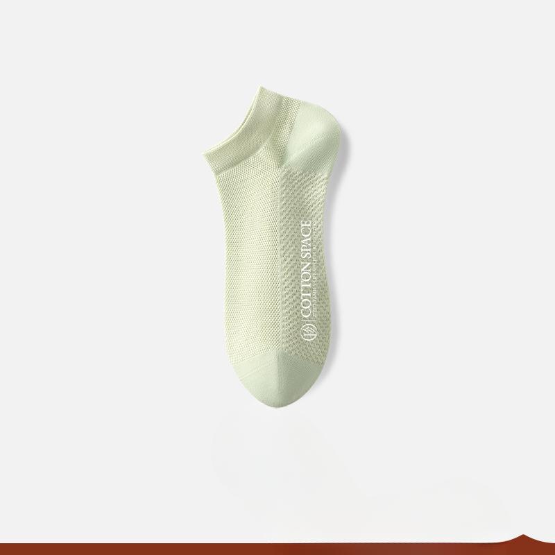 Women's Summer Thin Cotton Sweat Absorbing Mesh Student Boneless Boat Socks