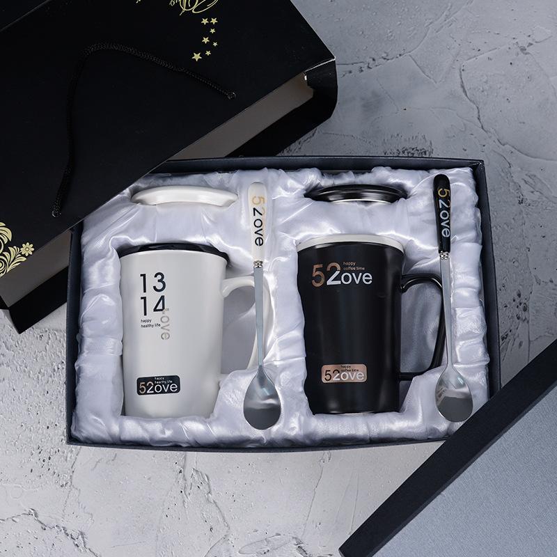 

Керамика Пара чашек Практичные парные чашки День святого Валентина Свадебная кружка Подарки 250ML