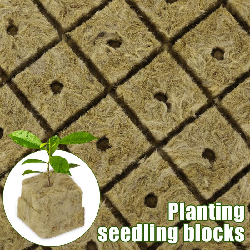 Seedling Grow Plug Sponge Block Starter Rock Wool Planting Grow Cubes Hydroponics Cuttings Garden Plant Propagation Grow Supply