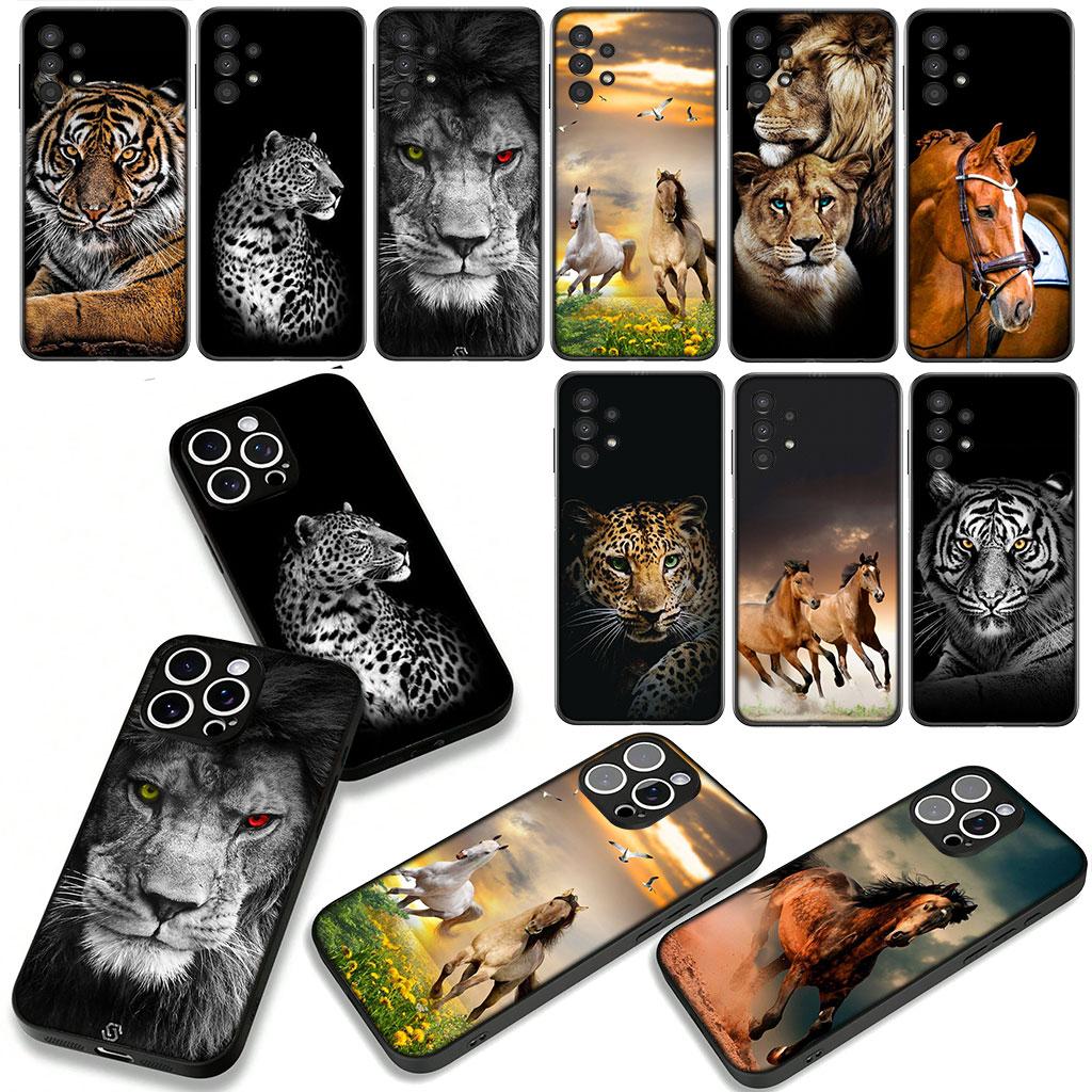 for Motorola Moto G54 G05 G24 G45 G55 G75 G85 G15 G57 G86 Power Edge 50 30 Fusion neo Pro Case Tiger Lion Art Leopard Horse