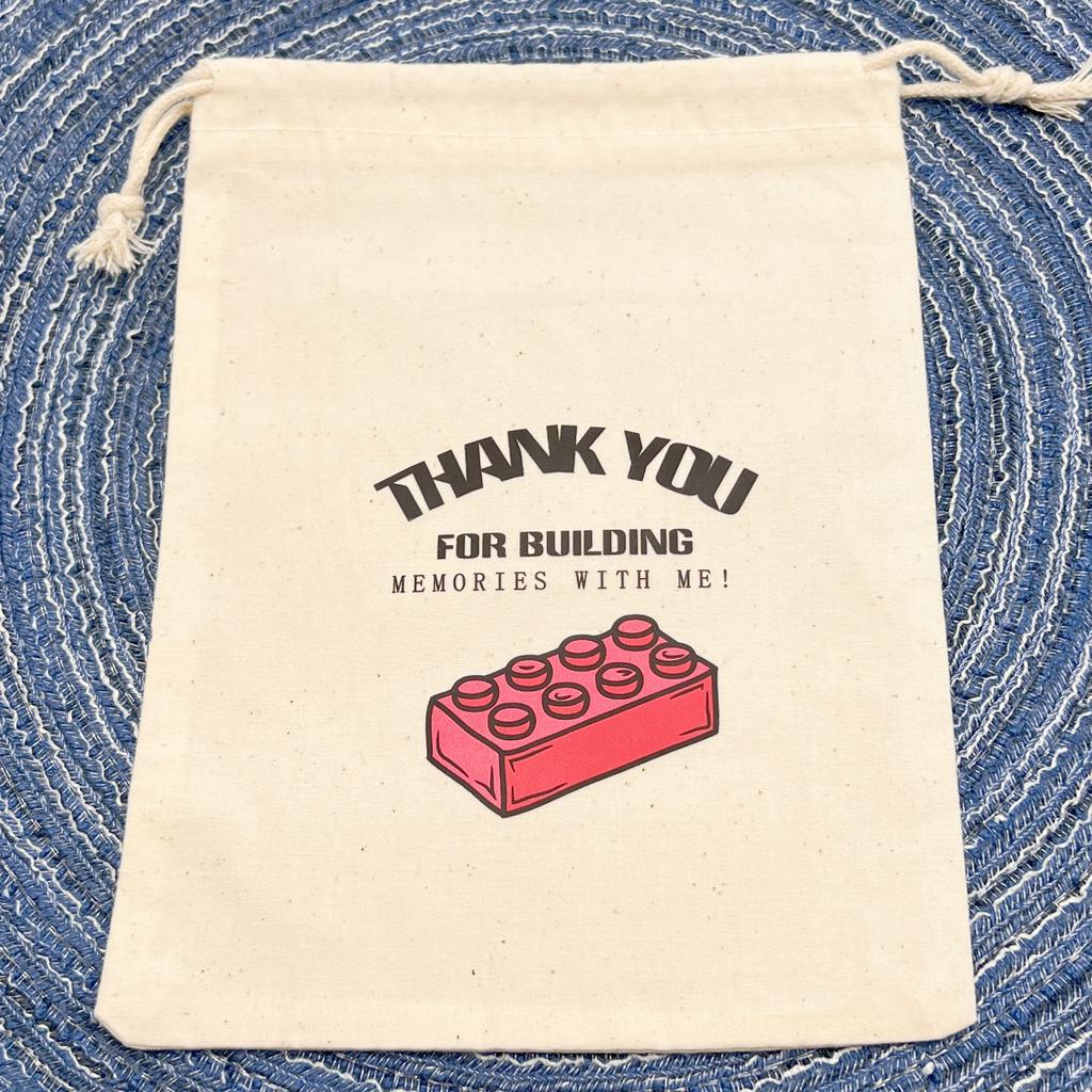 5pcs thank you For Building Memories with me Bags boy girl Birthday Party decoration gift Children's birthday bag