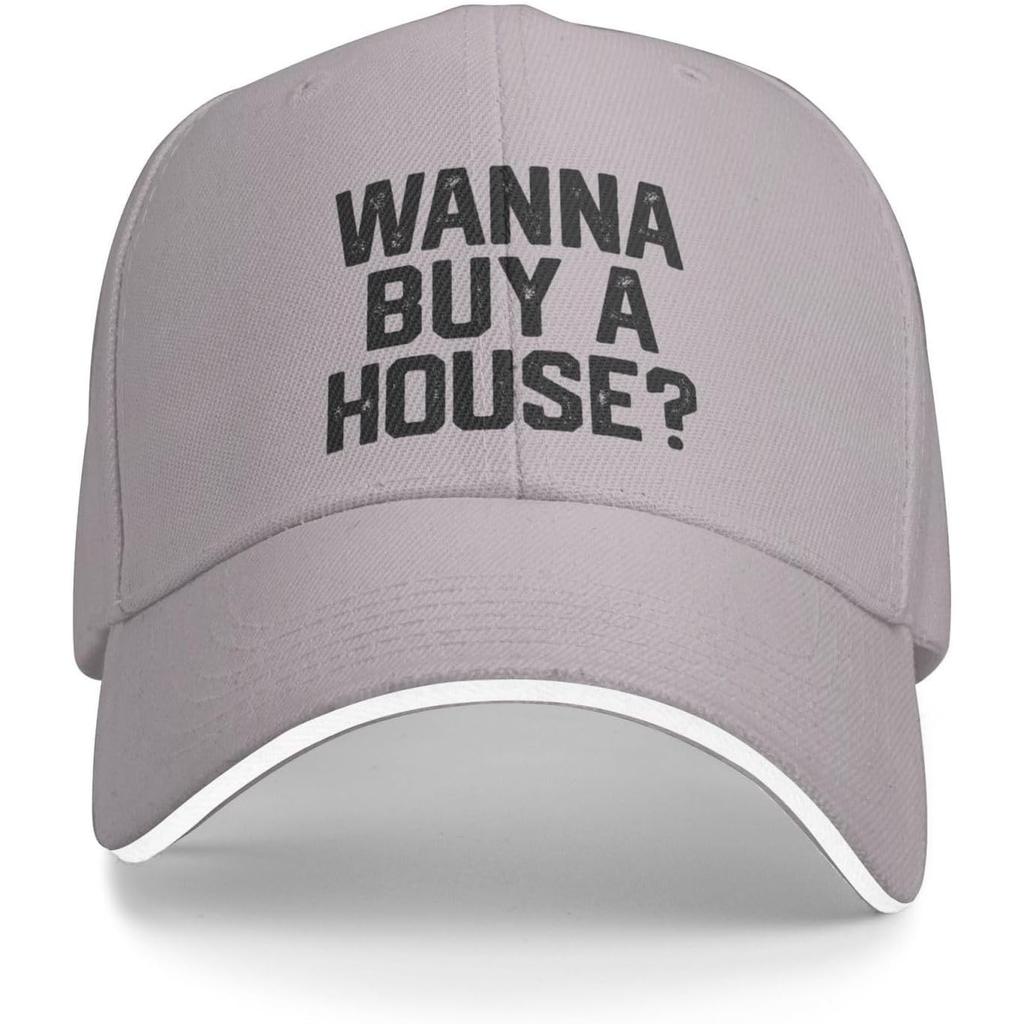 Wanna Buy A House Realtor Funny Baseball Cap Polyester Casual Sun Protection Adjustable Hat