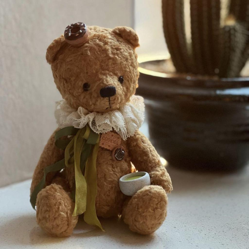 [USED] Tea Time Bear, Teddy Bear, Artist Bear, Handmade, Overseas Artist, Bear