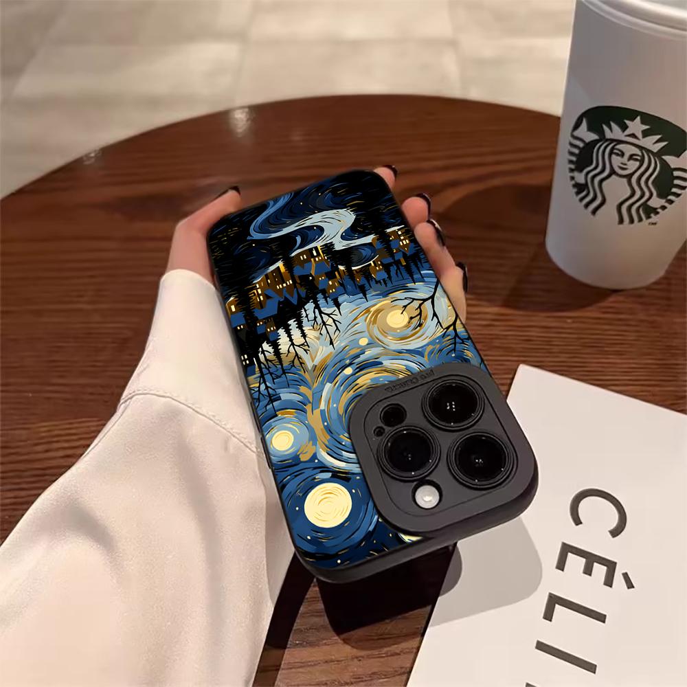 Artistic Stars Night Phone Case For iPhone 16 14 15 7 8 Plus XS XR X For iPhone 17 16 15 14 13 12 11 Pro Max Protective Funda