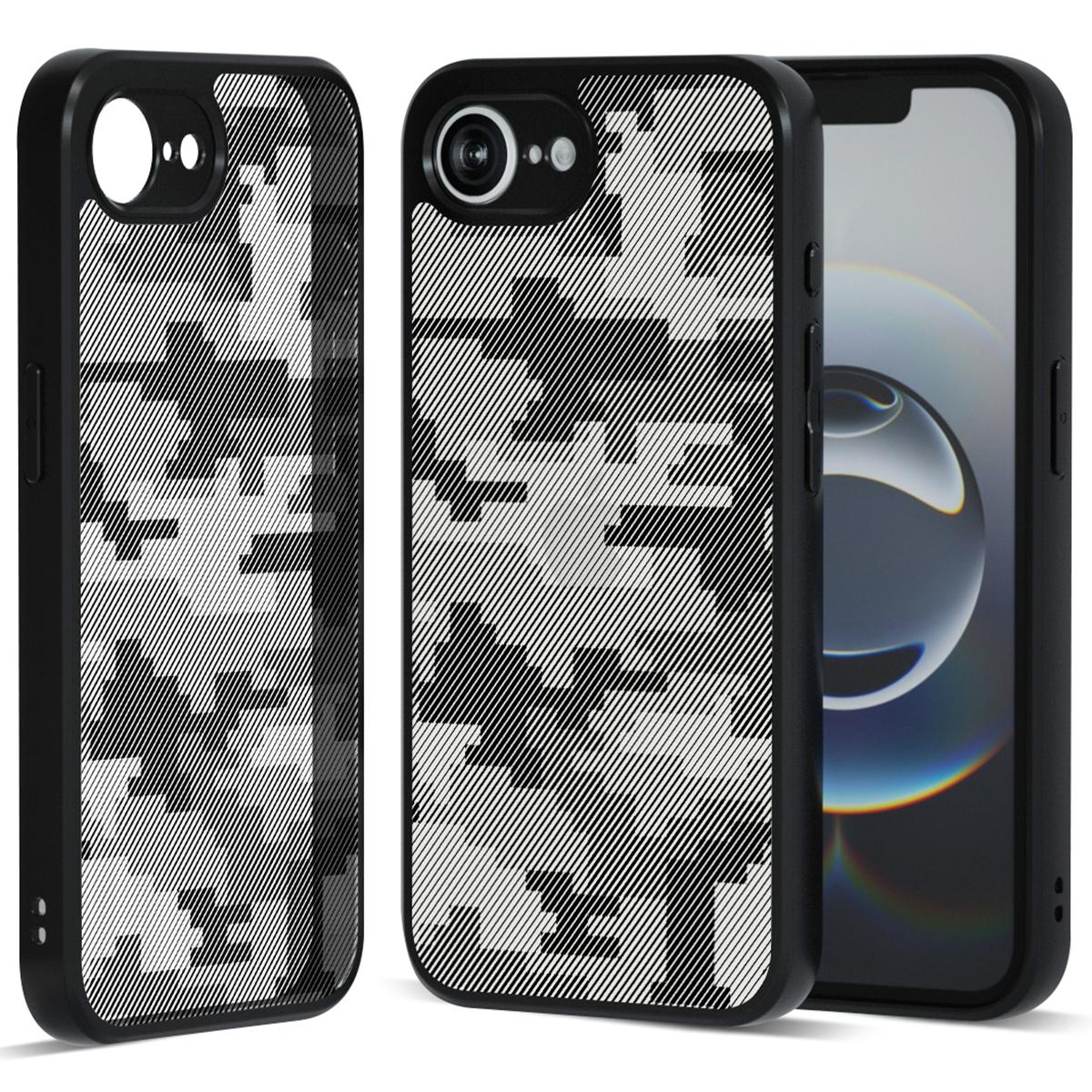 

IBMRS For iPhone 16e Case TPU+PC Heavy Duty Shockproof Phone Cover Grid Camouflage