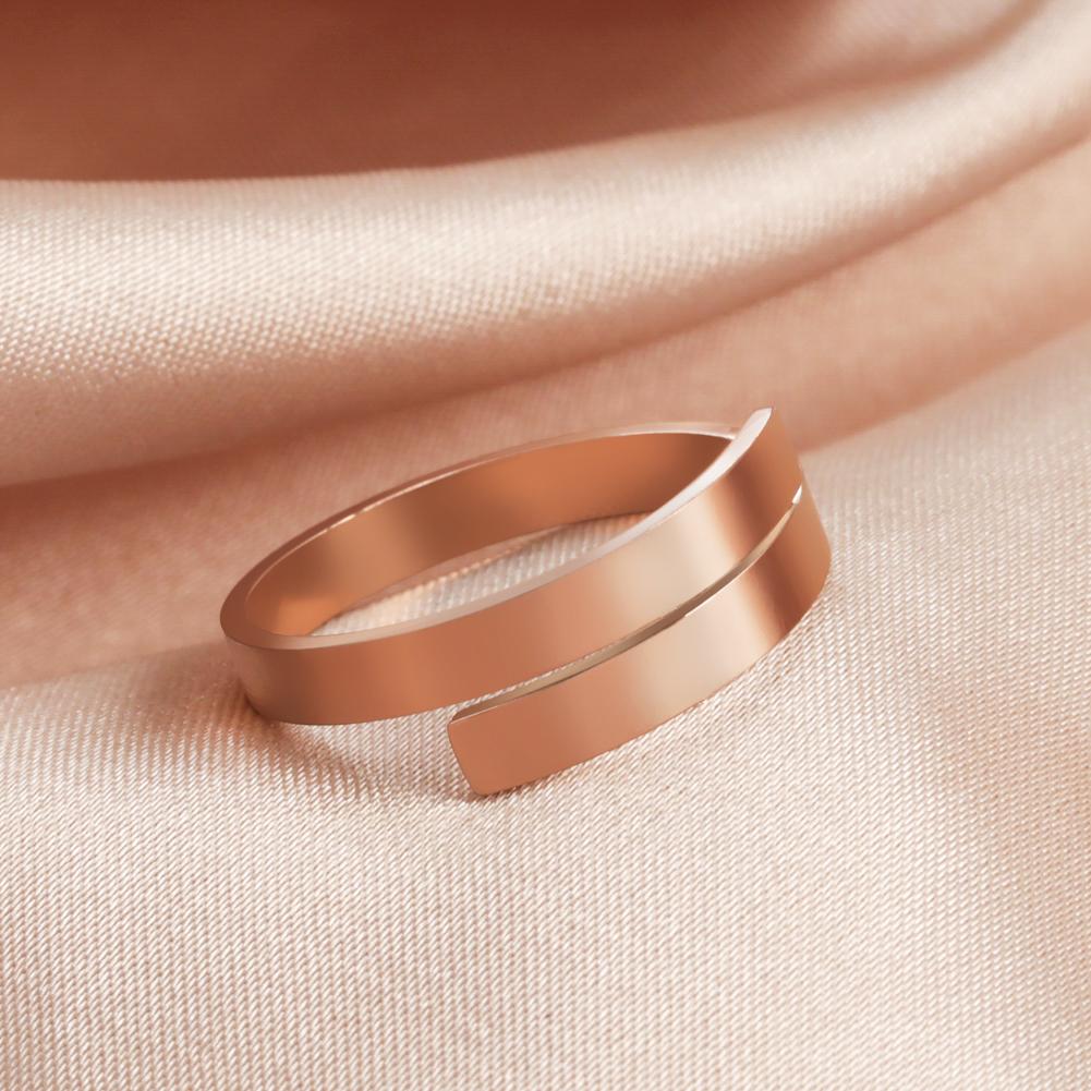 Minimalist Silver Open Ring Women Stainless Steel Adjustable Finger Ring Geometric Jewelry Valentine's Gift