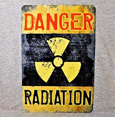 Metal Sign Radiation Danger Warning Radioactivity Hazard Decay XRay Caution Deadly Military Aluminum Decor 20x30cm(7.8x11.8inch)