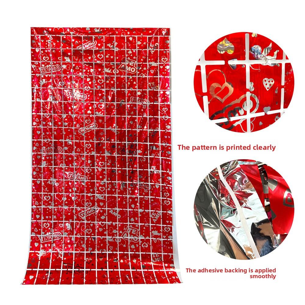 Bowknot Valentine's Day Party Backdrop Love Heart Streamers Hanging Curtains  Birthday Party