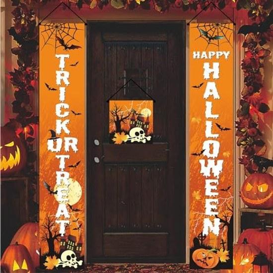 Paready Halloween Tapestry Decoration Happy Banner Party 18030cm Orange