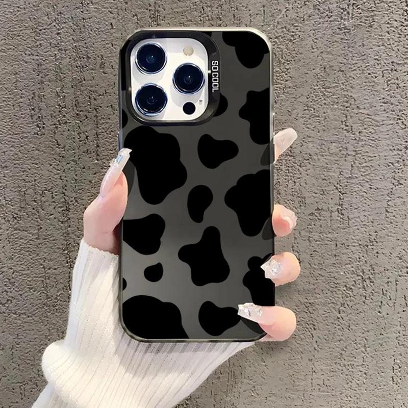 Black Leopard Print Electroplate Phone Case For Samsung Galaxy S25 Ultra S24 Plus S23 FE S22 S21 A16 A23 A26 A34 A55 A56 Cover