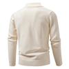 Men's Solid Color Stand Collar Half-Zip Sweater for Autumn/Winter - European & American Casual Knit Pullover