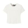 White Fashion Classic Simple Basic Trendy Casual Versatile Comfortable Slim Knit Short Sleeve T-Shirt Women Tops Cloud-White F11W623121FWT