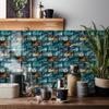 KUUJOJO 3D Vintage Faux Wall Tile Self-Adhesive Decal for Kitchen, Living Room and Bathroom Wall Decor, 11.8 in. X 5.91 in.