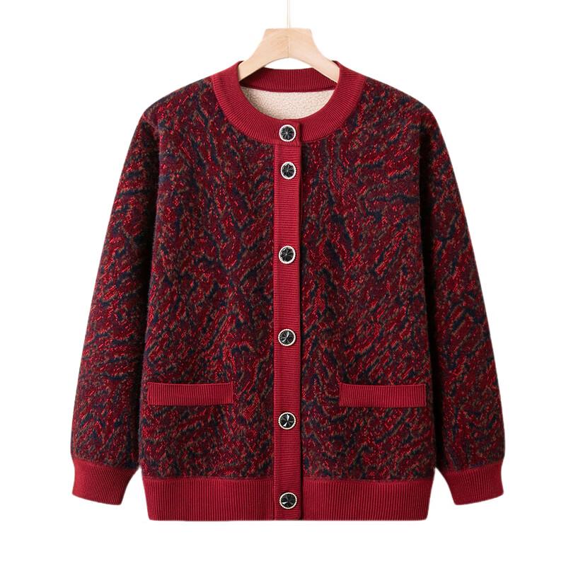Langsha Senior Women's Fall Fleece-Lined Cardigan Jacket