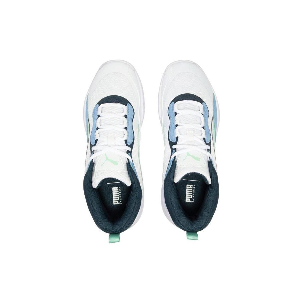 Puma Playmaker Pro Fashion Versatile Non-Slip Durable Low-Top Basketball Shoes Unisex Sneakers White Blue Green 377572-14