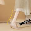 5550 High Heels Women's Spring 2025 New Pointed Crystal Wedding Shoes Versatile Light Mouth Thick Heel Temperament Single Shoes