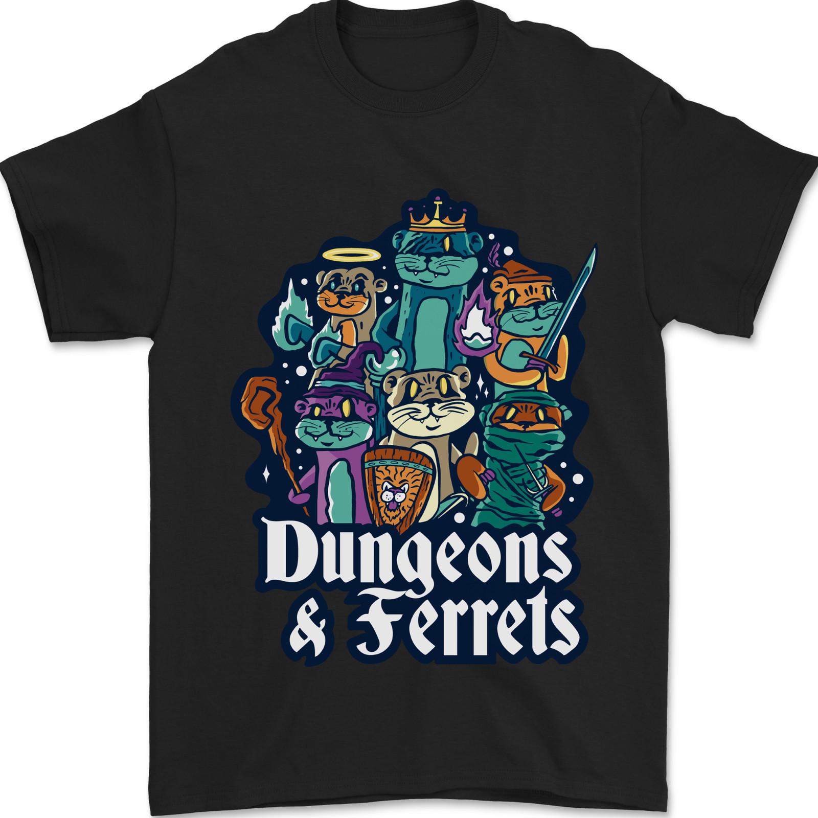 Dungeons Ferrets Role Play Games RPG Mens T-Shirt Cotton XXXL
