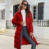 New winter hooded women's cotton coat women's mid-length slim cotton jacket warm down cotton jacket women's skirt