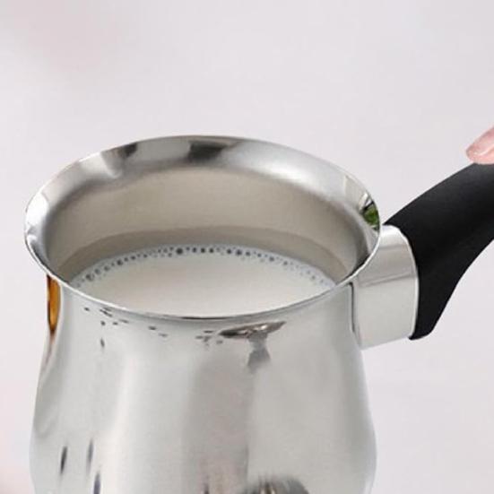Yousheng Coffee Pot Stainless Steel Milk Warmer with Cool Handle Small Saucepan for Butter Melting And Sauces Portable Espresso Maker for Home