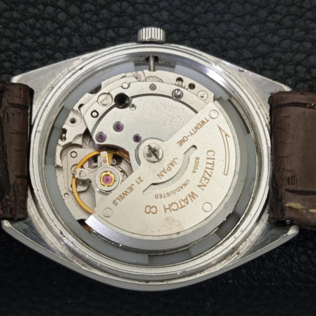 Citizen AUTOMATIC 8200 JAPAN MENS VINTAGE ARABIC BLUE COLOR DIAL WATCH A702765-1 R210-a702765