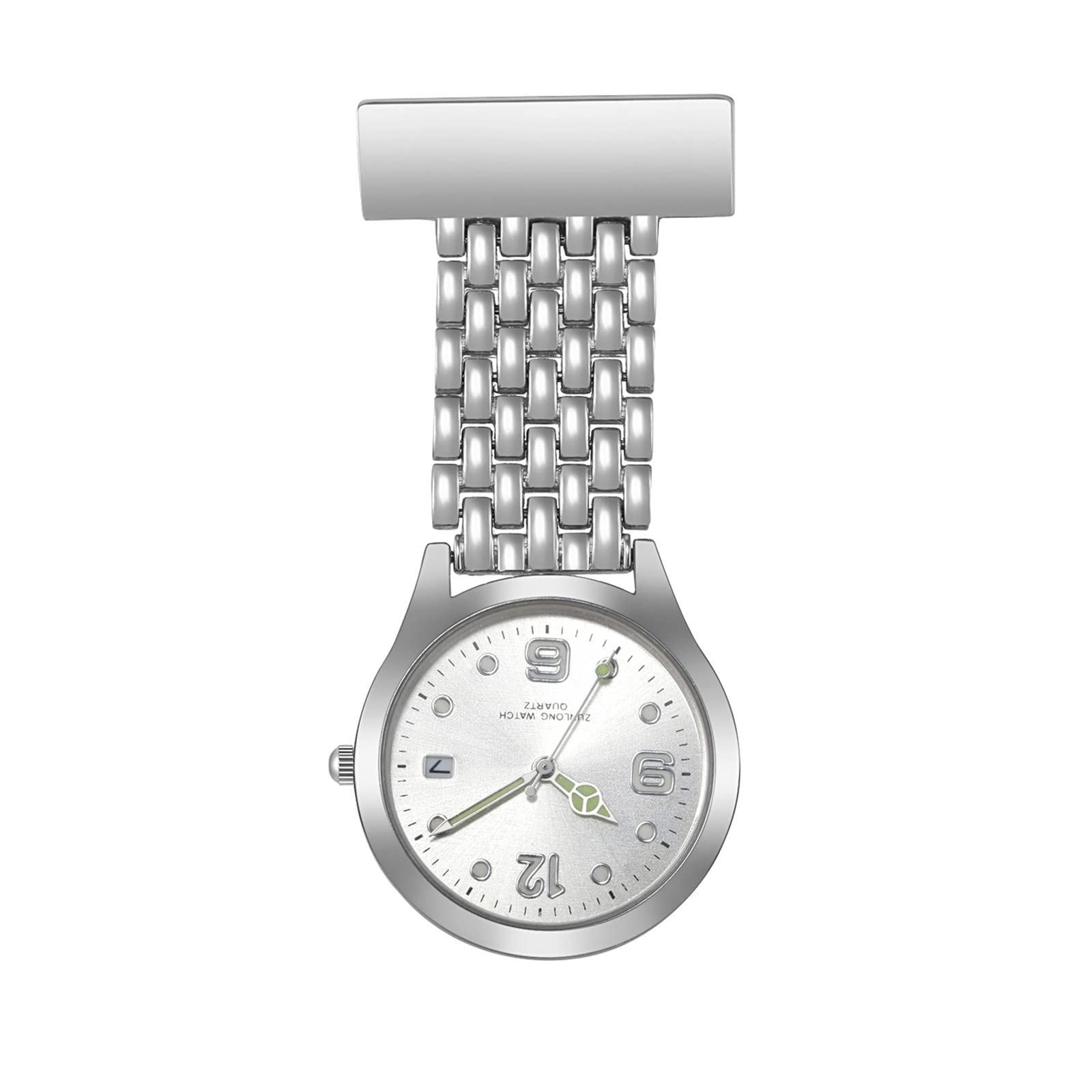 

Lancardo Nurse Watch Clip Clock Nurse Upside Down Dial Pocket Watch Analog Waterproof Stainless Steel Lit Silver Perfect Gift for Nurse Day Nurses серебряный