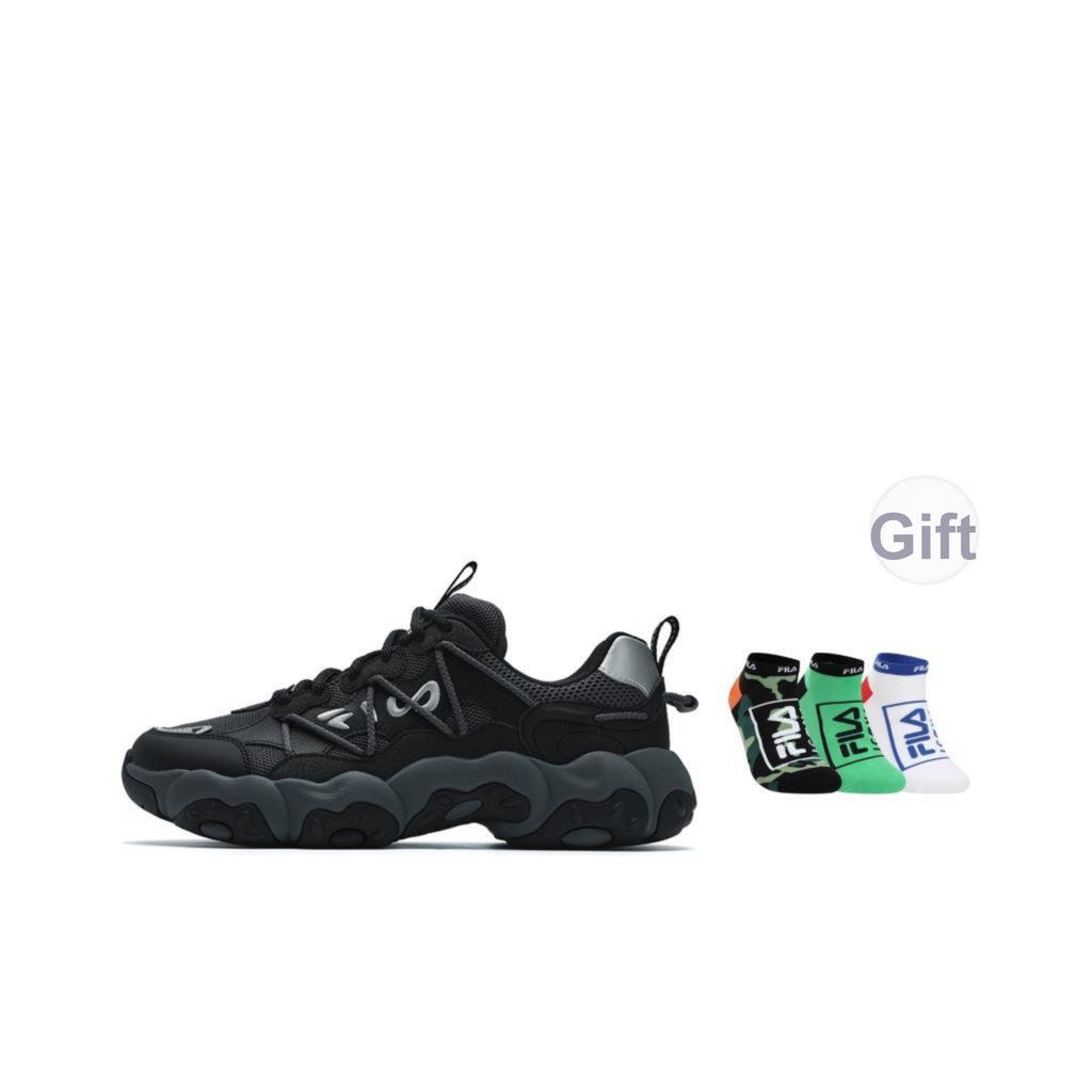 New FILA FLUID 6 Cat Paw Cushioning, Wear Resistant Low Top Chunky Sneakers Men's Black Gray F12M522111FBD