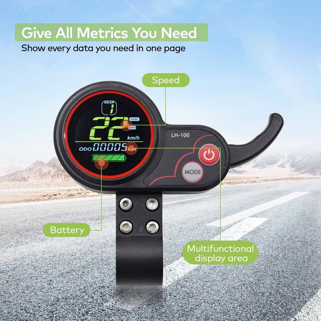 Bicycle Computer Accessories Parts Lh-100 24V 36V Bike Speedometer Wired Waterproof Electric Scooter Display