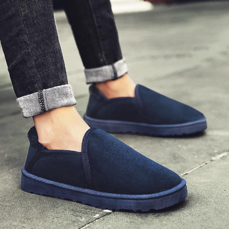 2024 Pár Sněhule Domácí Ploché Bavlněné Boty Pánské Pohodlné Plyšové Boty Zimní nazouváky Teplé Ležérní Boty pro muže Botas Hombre