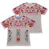 Women's Ethnic Floral Embroidered Style Short Sleeve T-shirts Summer Round Neck 3D Print Tops Fashionable Casual Tops
