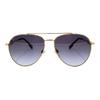 Burberry Segundo. Serie de Patrones de Logotipo Exclusivo con Monograma Gafas de Sol Metálicas de Piloto Gafas de Sol para Mujer Doradas Degradado Gris Oscuro B3128-1109-8G