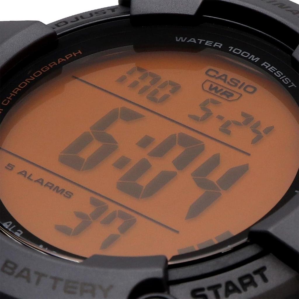 Casio Standard Digital Wristwatch Dark Gray with Orange Overseas Used AE-1500WHC-8AV Men's, LCD, Model,