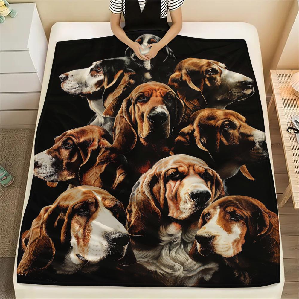 1Pc Rottweiler Dog Print Flannel Blanket, High quality Comfortable for All Seasons, Home Decor, Warmth and Comfort, Perfect for Christmas Gifts