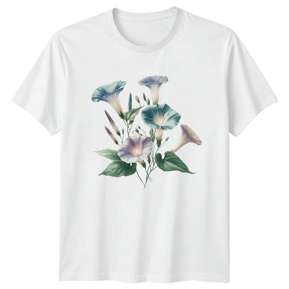 Morning Glory Flowers Botanical Art Floral Birthday Gift TShirt S