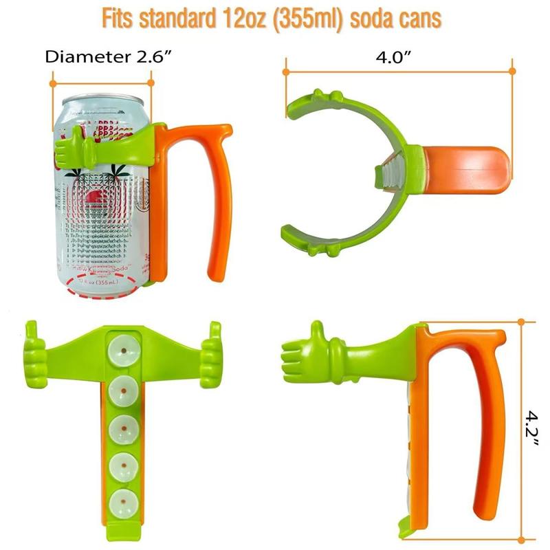 Spill-Proof Soda Can Holder with Lid Portable Straw Lid Cover and Handle for Canned Beverage & Beer Fits Standard 12oz Soda Cans